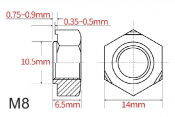  China Hexagonal Weld Nut Carbon Steel Natural Color	