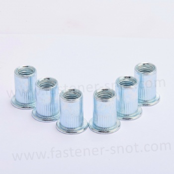  Carbon Steel Flat Head Rivet Nut Flat Head Rivet Nut Insert Nut	