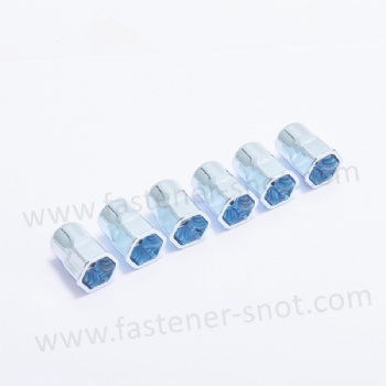  Small Head Hex Body Carbon Steel Rivet Nut Zinc Blue	