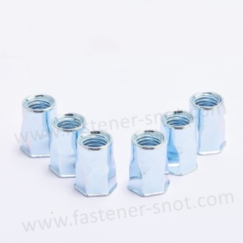  Small Head Hex Body Carbon Steel Rivet Nut Zinc Blue	