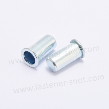 Blind Rivet Nut Flat Head Knurled Body Closed End For Thin Materials