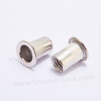 Stainless Steel Flat Head Knurled Body Rivet Nuts Sheet Metal Fastening