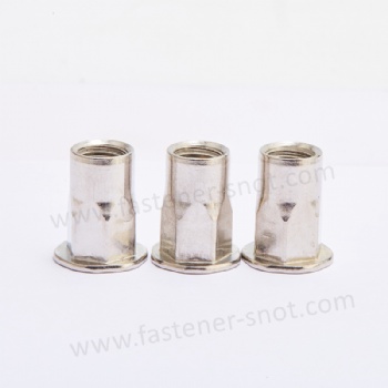  Stainless Steel Flat Head Half Hex Threaded Rivet Nuts Nutserts	