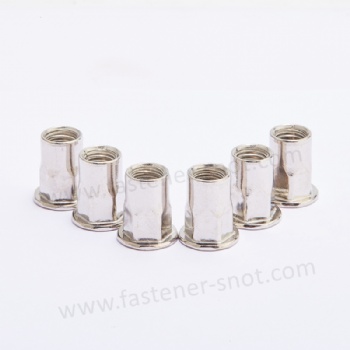  Stainless Steel Flat Head Half Hex Threaded Rivet Nuts Nutserts	